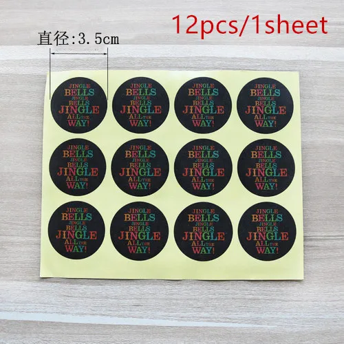 12pcs 1sheet 120 шт./лот рождественские Стикеры из крафтовой бумаги самоклеющиеся DIY стикер подарок герметизирующая наклейка для выпечки этикетка для упаковки оберточные наклейки - Цвет: 12pcs 1sheet