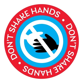 

DON'T SHAKE HANDS Sign Social Distancing Distance Sticker Showcase Glass Window Stickers Warning Sign Poster 10Pack
