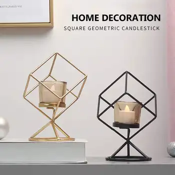 

Nordic Candlestick Abstract Character Sculpture Wrought Iron Geometric Candle Holders candelabros de velas Holder mesa