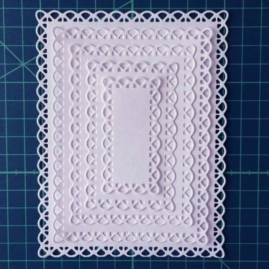 HuiXiang Nested Stitched Scallop Rectangle Frame Metal Cutting Dies DIY Etched Craft Paper Card Making Scrapbooking Embossi | Дом и сад