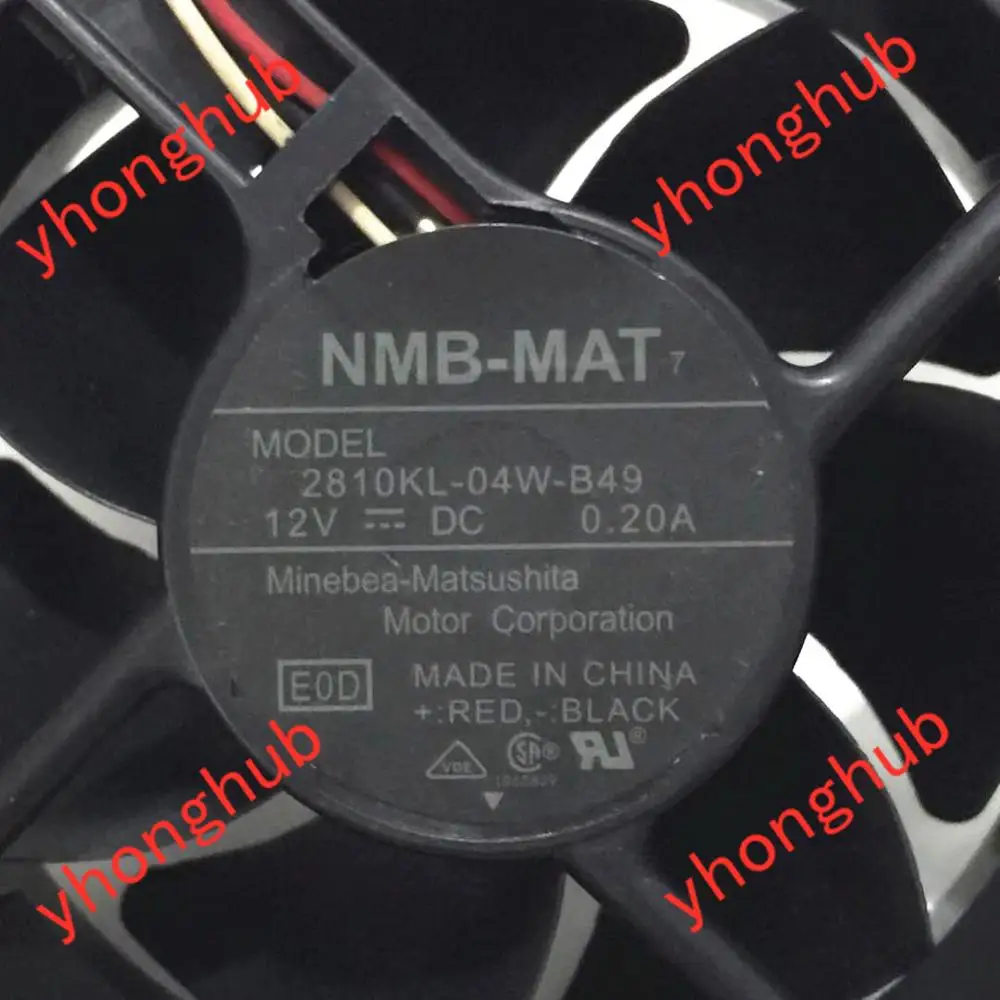 NMB-MAT 2810KL-04W-B49 E0D DC 12V 0.20A 3-жильный 70x70x25mm вентилятор охладителя сервера