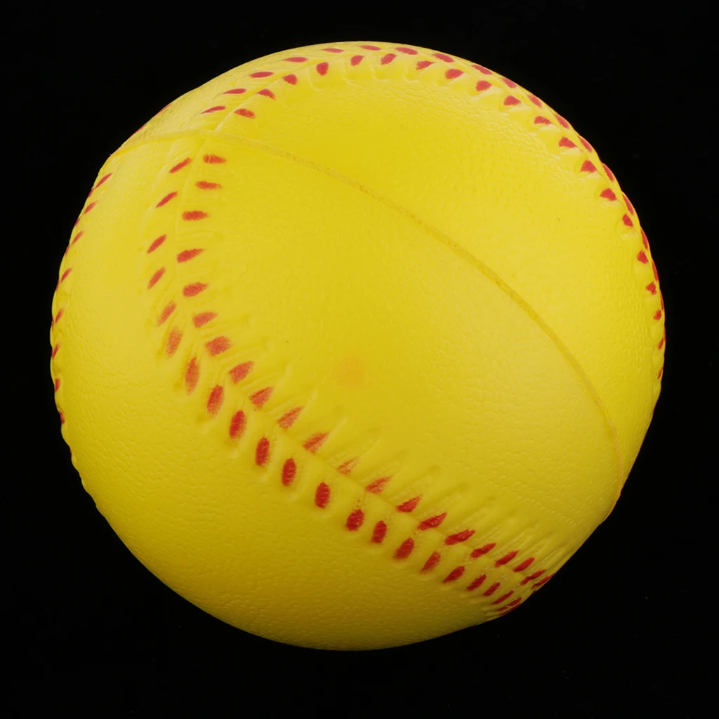 Pitcher's Soft Training Softball, PU Foam Yellow Baseball Ball for Practice - Durable and Practical