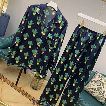 

pyjama femme hiver two-piece long-sleeved women's seductive home service suit bathrobe spring and summer Sleepwear 2020