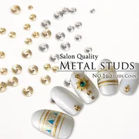 100pcs/pack Japan Korea Alloy Nail Art Parts Decorations Rivets Studs 3mm 4mm Screw Coin 3D DIY Metal Accessories Sticker Tools 1