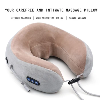 

Electric Massage U-Shaped Pillow Multi-Function Neck Massager & Pulse Back Pain Relief Tool Outdoor Portable Car Health Care