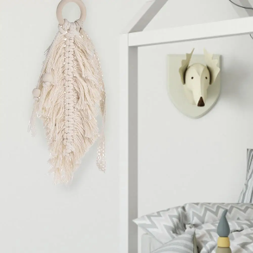 

Macrame Wall Hanging Home Decoration Accessories Feathered Charm Car Wall Hanging Boho Decor Hand-woven Tapestry Wall Hanging