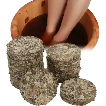 

12pcs / Box Moxa Mugwort Cake Foot Bath Soak Wormwood Dried Leaves Cake for Healthy Care