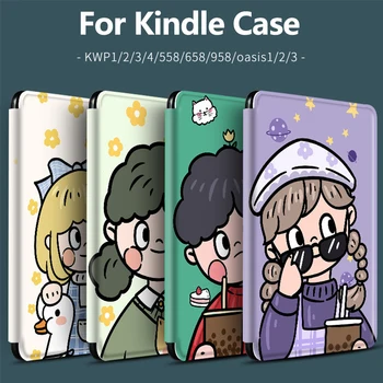 

Case For Kindle Paperwhite 4 Case Cartoon Girl Funda Coque For Amazon Kindle Paperwhite 2 3 958 558 658 Lite Case For Oasis 2 3