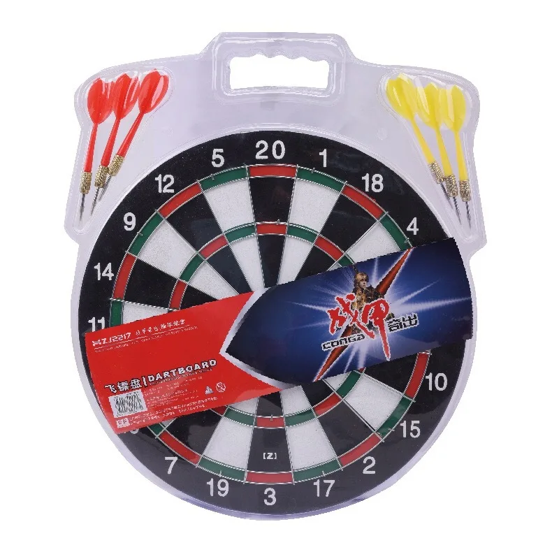 Дротика доска 12/15/17 дюймов Двусторонняя подвеска Bulleye целевая игра Настольная