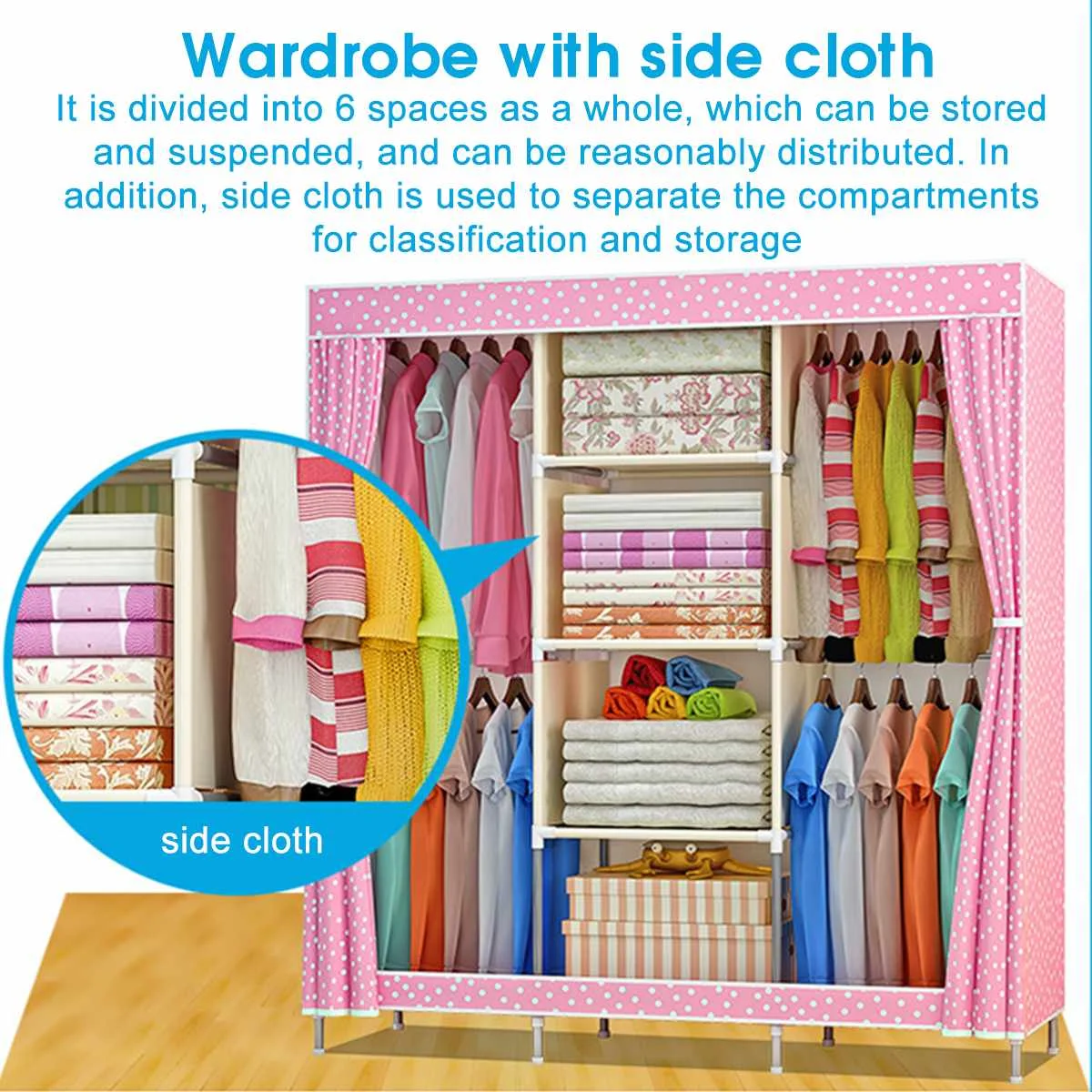 Large Capacity Non-woven Cloth Wardrobe Folding Portable DIY Wardrobe Clothes Storage Cabinet Closet Home Furniture