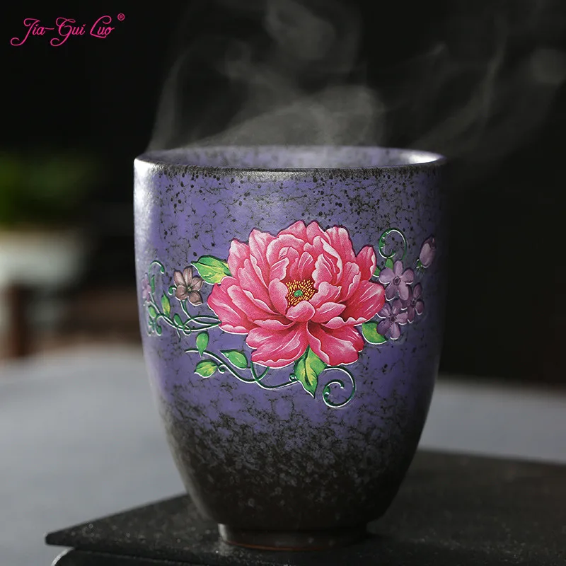 

JIA-GUI LUO Ceramic 250ML Discoloration Cup teacup kitchen dining bar retro style cup Coffee cup Family water cup I047