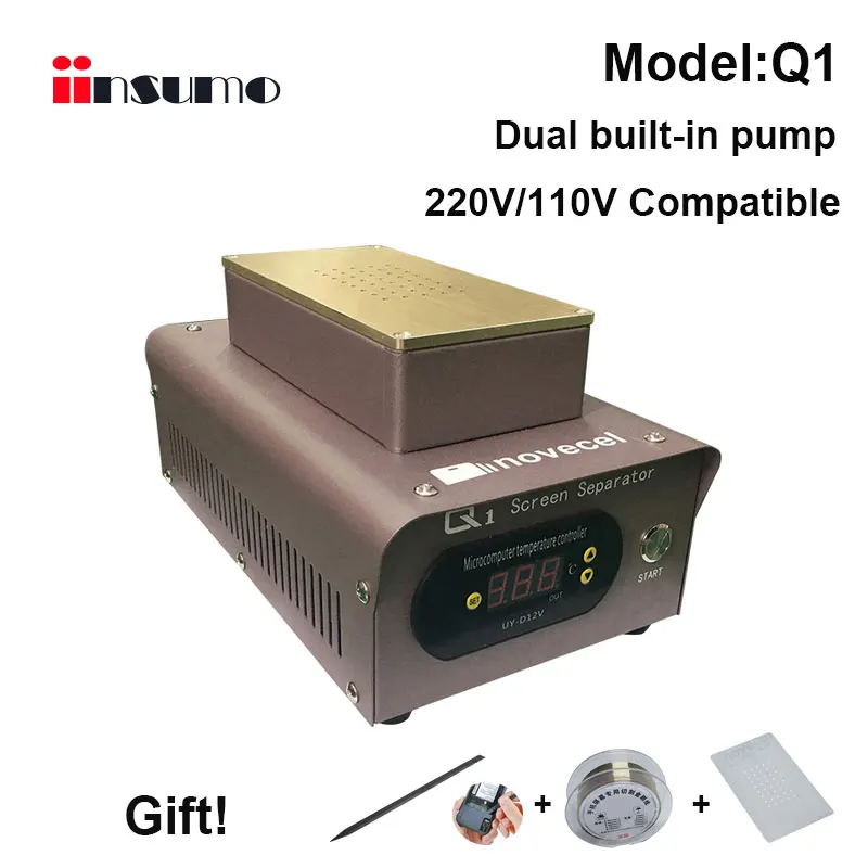 

Hot Selling Novecel Q1 7 Inches LCD Screen Separator Machine Dual Built-In Pump For iPhone Samsung Repair Tools 110V/220V