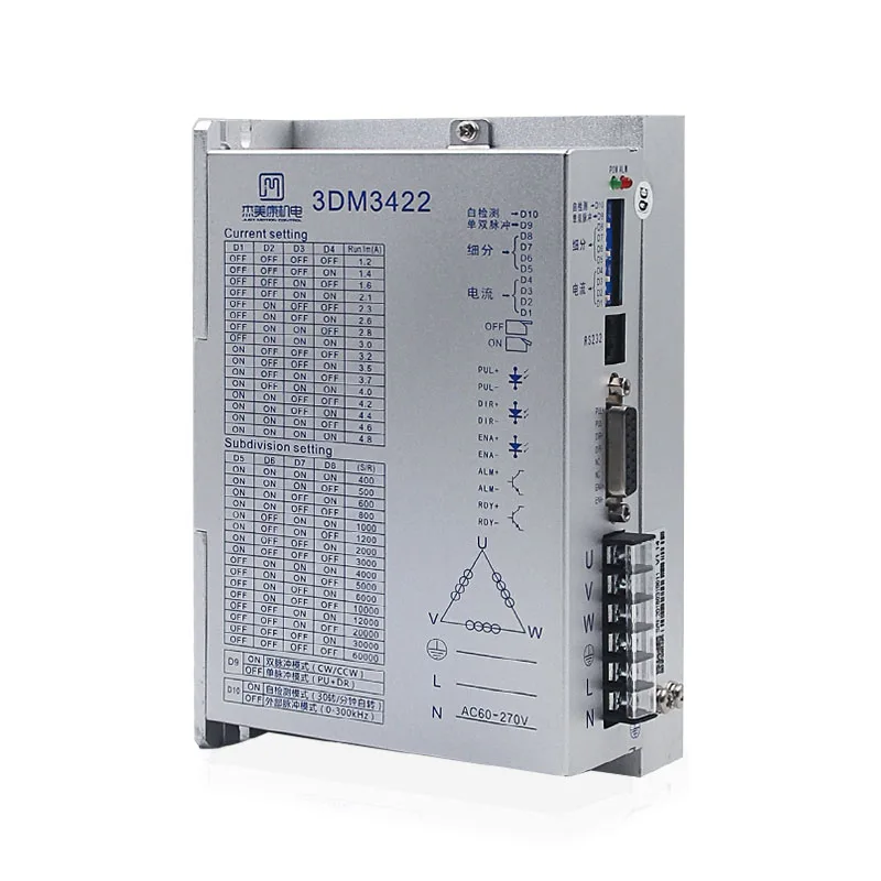 3DM3422 3 фазы NEMA34 Драйвер шагового двигателя 32bit DSP AC80-220V 4.8A