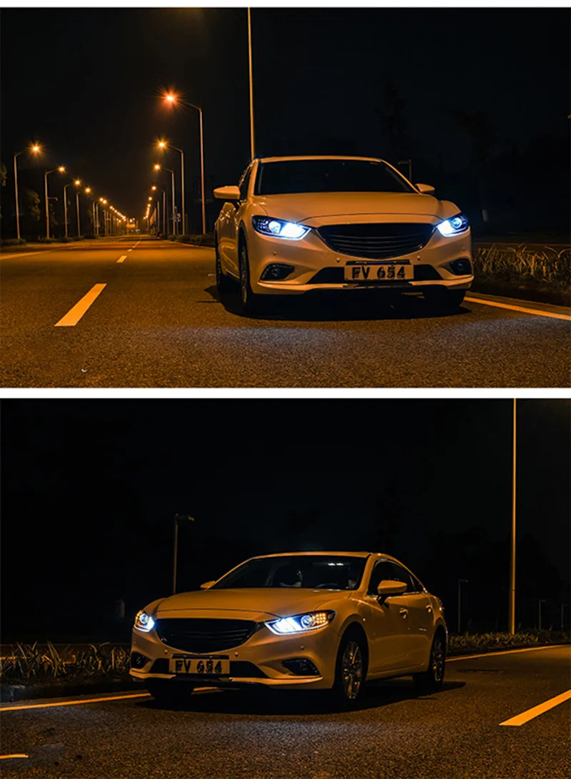 VLAND автомобильный Стайлинг Головной фонарь для Atenza светодиодный фонарь для Mustang дизайн DRL+ движущийся сигнал+ plug and play
