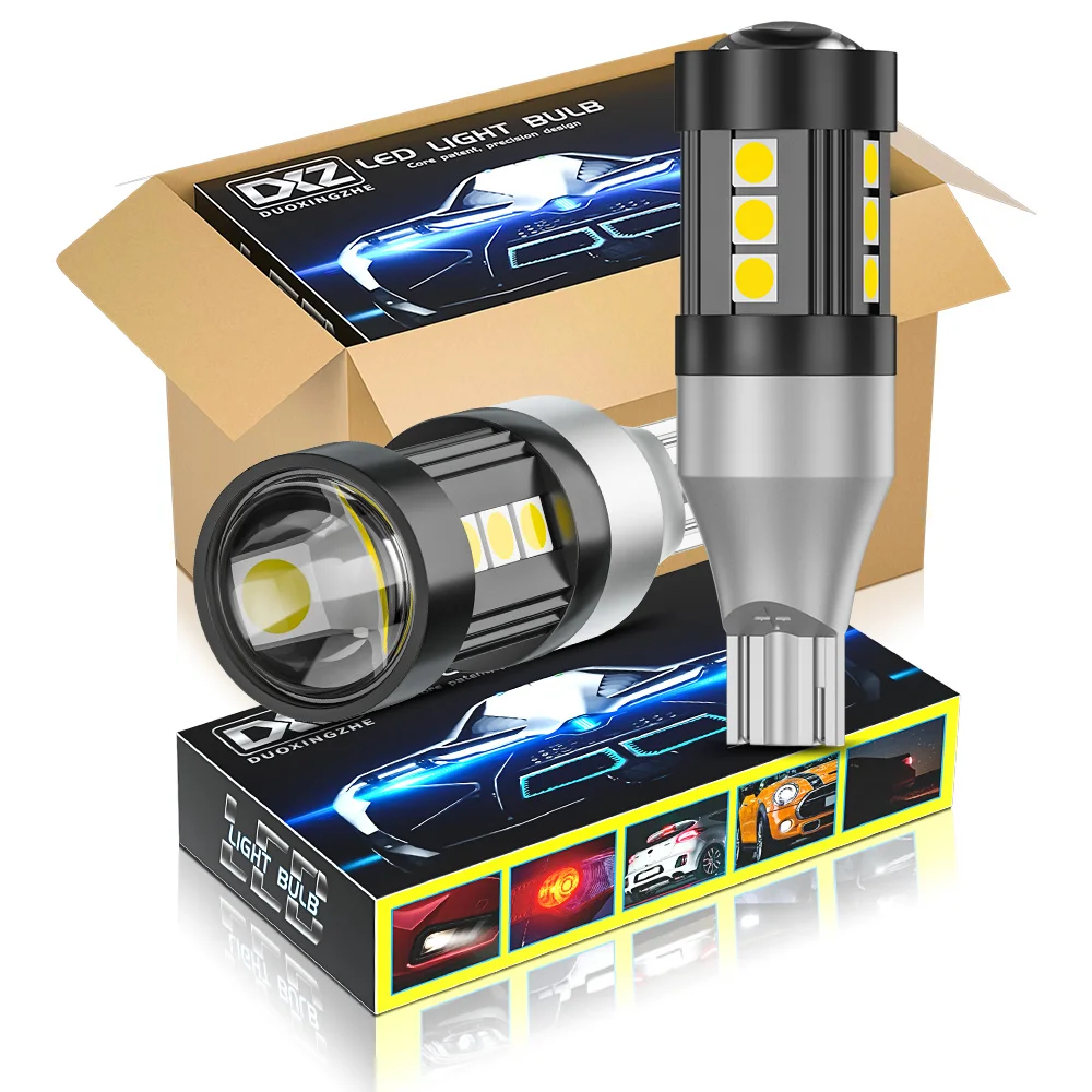 DXZ 10 шт. T15 W16W светодиодный лампы T16 Canbus 12-SMD 1200LM 921 912 задний указатель поворота