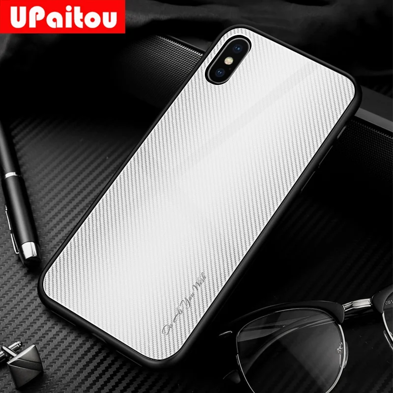 UPaitou чехол из закаленного стекла для iPhone 6 S 7 8 X XR XS Max ТПУ бампер противоударный