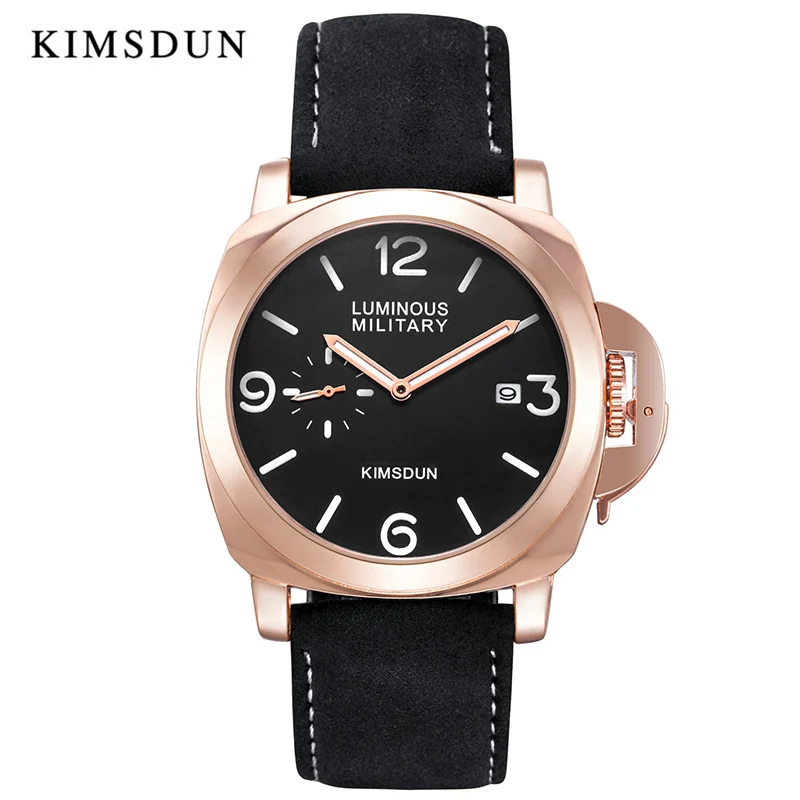 

KIMSDUN Mens Watches Top Brand Luxury Automatic Mechanical Watch Men Sprots Fashion Designer Waterproof Leather Rose Gold Watch