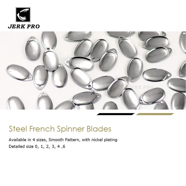 JERK PRO 50PCS Size 6 Steel French Spinner Blades Nickel Plated Fishing  Lures Accessories Angler's Tackle Parts - AliExpress