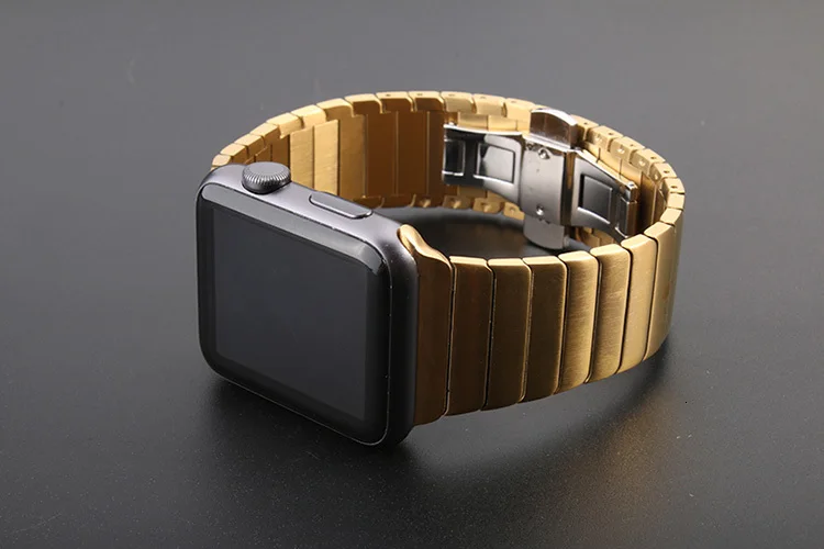 Ремешок из нержавеющей стали для Apple Watch band 5 44 мм 40 мм для iWatch band 4 3 2 1 42 мм/38 мм Металлическая петля для браслета с бабочкой