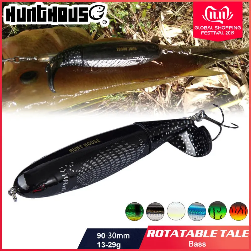 

Hunthouse Whopper Popper hard pencil lure with unique rotatable soft tail 9cm 13cm artificial bait fishing lure