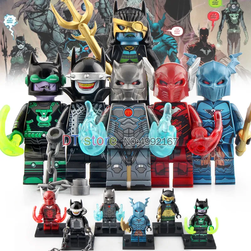 

50pcs Building Block Dark Nights Metal Knights Red Death Machine Batman bricks Toys for children gifts WM6057