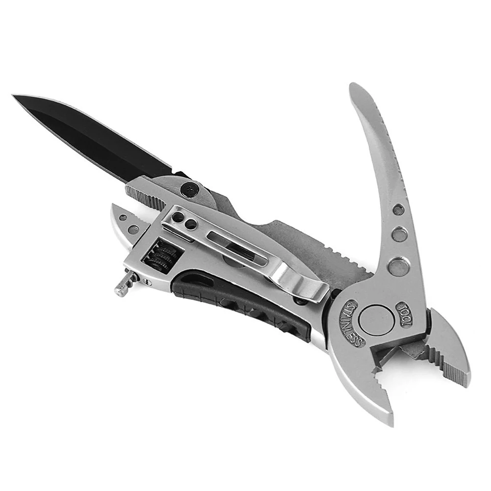 

Multi Tool Knife Gear EDC Set Adjustable Wrench Jaw Screwdriver Plier