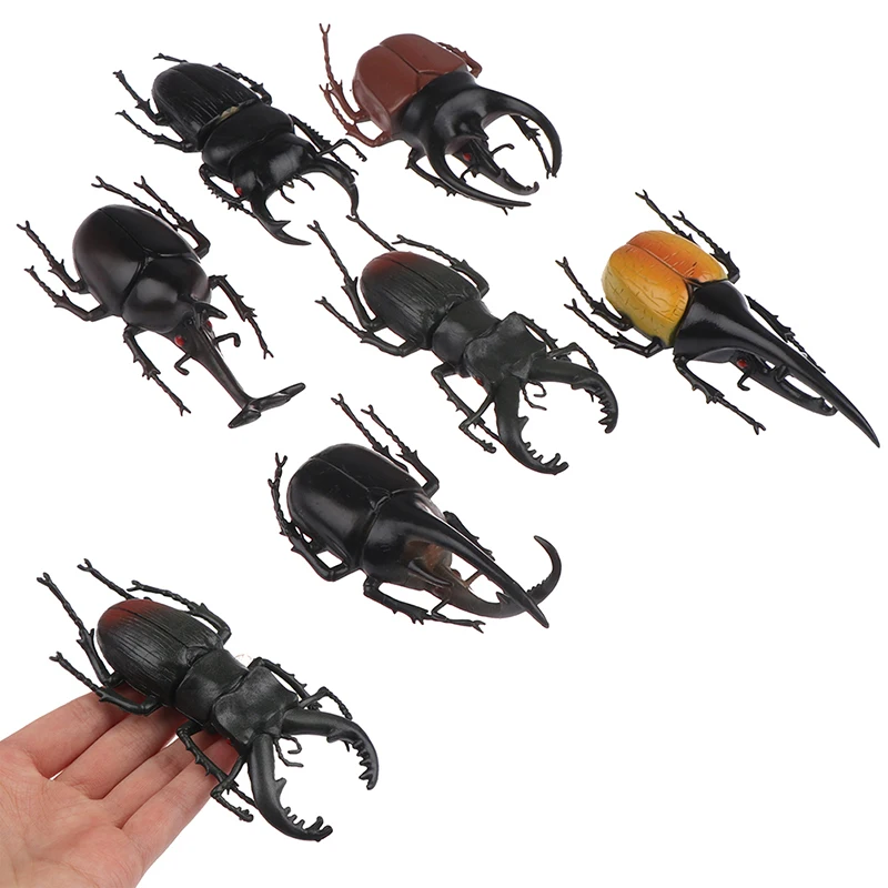 

6 style 13cm simulation beetle Toys Special Lifelike Model Simulation insect Toy nursery teaching aids joke toys