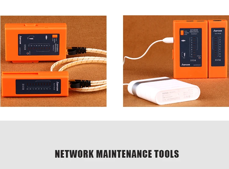 Сетевой набор инструментов, AMPCOM профессиональный инструмент RJ45(Cat7 щипцы, 10 шт. Cat7 разъемы, тестер сетевого кабеля, инструмент для зачистки