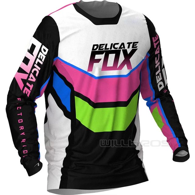Camiseta manga para hombre, camisa de Motocross, Motocross, Fox delicado, bicicleta de montaña, ciclismo de descenso -