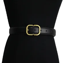 Fashion Female Belt Square Pin Buckle Strap Casual All-match Ladies Adjustable Belts Designer High Quality Thin Waistban