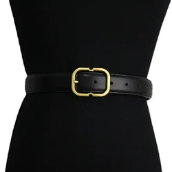 Fashion Female Belt Square Pin Buckle Strap Casual All-match Ladies Adjustable Belts Designer High Quality Thin Waistban