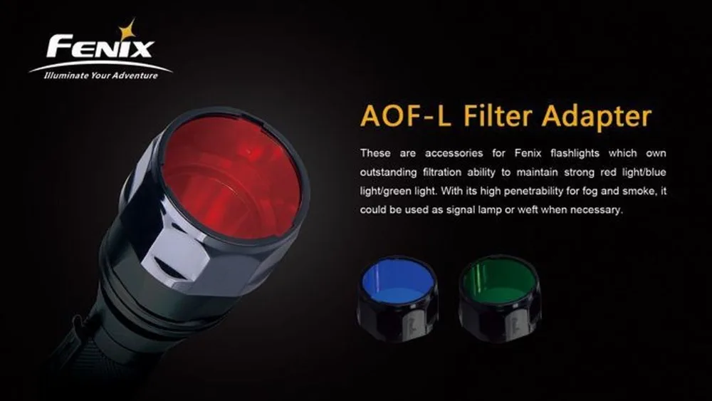Fenix AOF-L фильтр для фонарика адаптер Красный диффузор подходит для fenix E40 E50 LD41 TK22 RC15