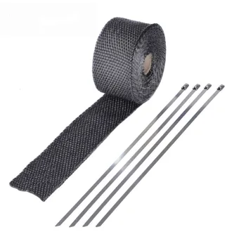 

Universal 5m Exhaust Insulating Warp Thermal Tape Header Heat Wrap Turbo Heat Exhaust Fiberglass Wrap Tape For Exhaust Pipe