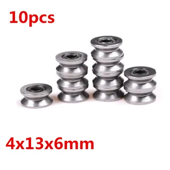 

10 pcs V624ZZ V Groove Roller Wheel Small Ball Bearings Pulley Wheels Bearing Wire Track Guide 4x13x6mm