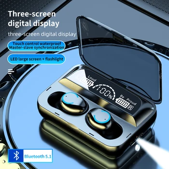 

TWS Bluetooth 5.1 Earphones 2000mAh Charging Box Wireless Headphone 9D Stereo Sports Waterproof Earbuds Headsets With Microphone