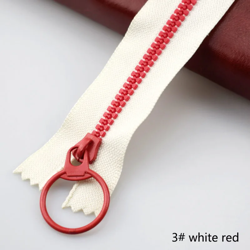 10 шт. Meetee 15-40 см 3# закрытый конец смолы молнии тяговое кольцо молния слайдер голова для шитья сумки кошелек ткань аксессуары ремесла - Цвет: 3 white