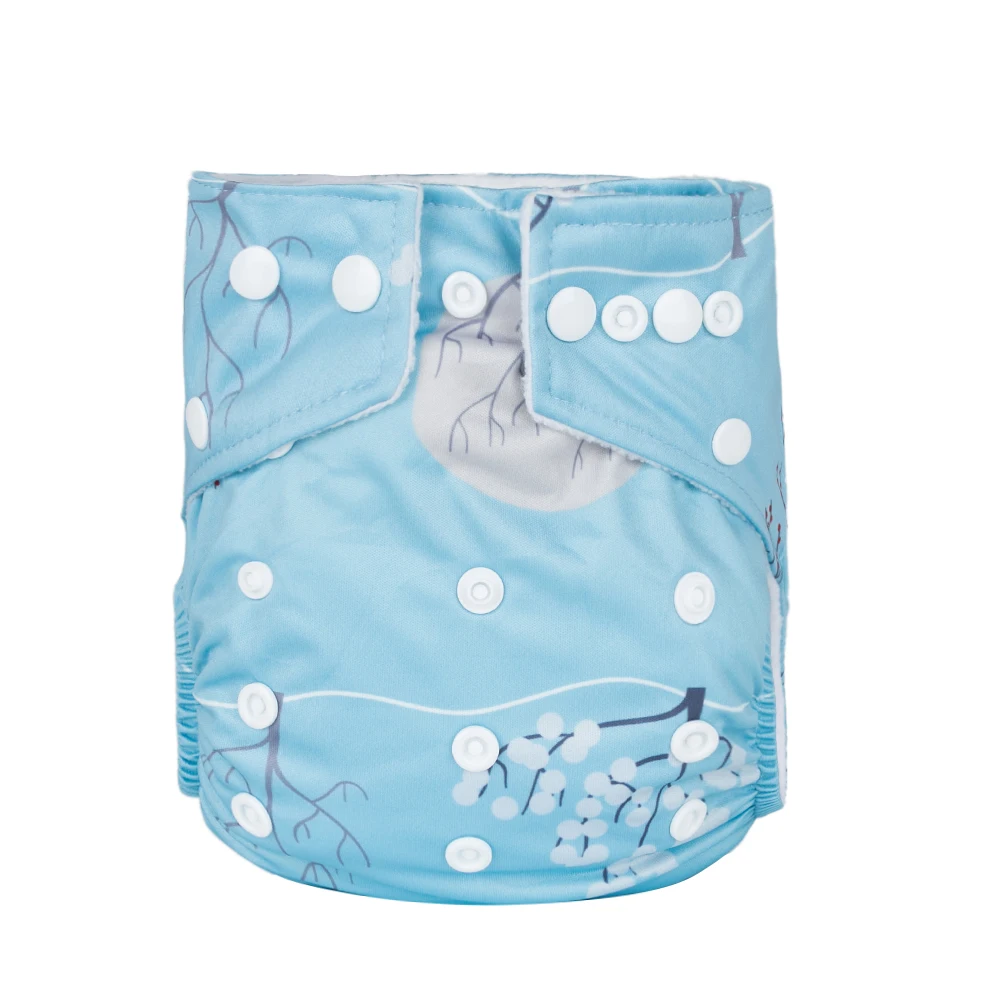 Babyland My pick/новые детские тканевые подгузники с принтами, 1 шт., детские подгузники, штаны для маленьких и больших детей, водонепроницаемые регулируемые детские подгузники, распродажа - Цвет: Слоновая кость