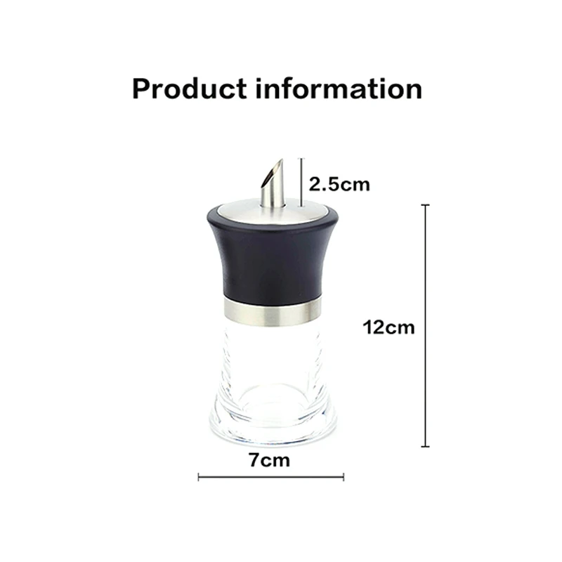 ABUI-304 Stainless Steel Pouring Sugar Bottle Syrup Honey Cruet Acrylic Flavoring Jar Kitchen Supplies