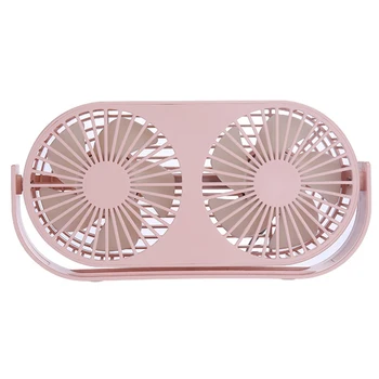 

Cooling USB Charging Portable Desktop Mini Fan Double Head Car Durable Summer Office Aromatherapy Travel Silent 360 Rotation