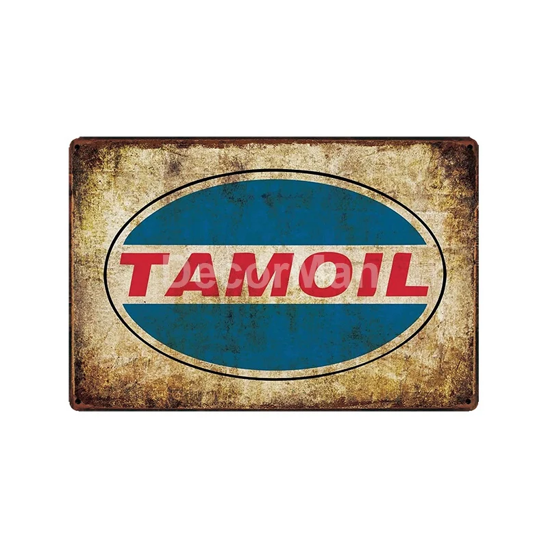 [DecorMan] Эссо мобилгаз AMPOL TAMOIL Моторное Масло металлическая жестяная вывеска на заказ Фреска картины отель паб Гараж Декор LT-1803 - Цвет: GLA-5058