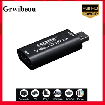 

Grwibeou HDMI Video Capture Card Video Capture Card Streaming VHS Board Capture USB 2.0 Card Grabber Recorder Box for PS4 Game