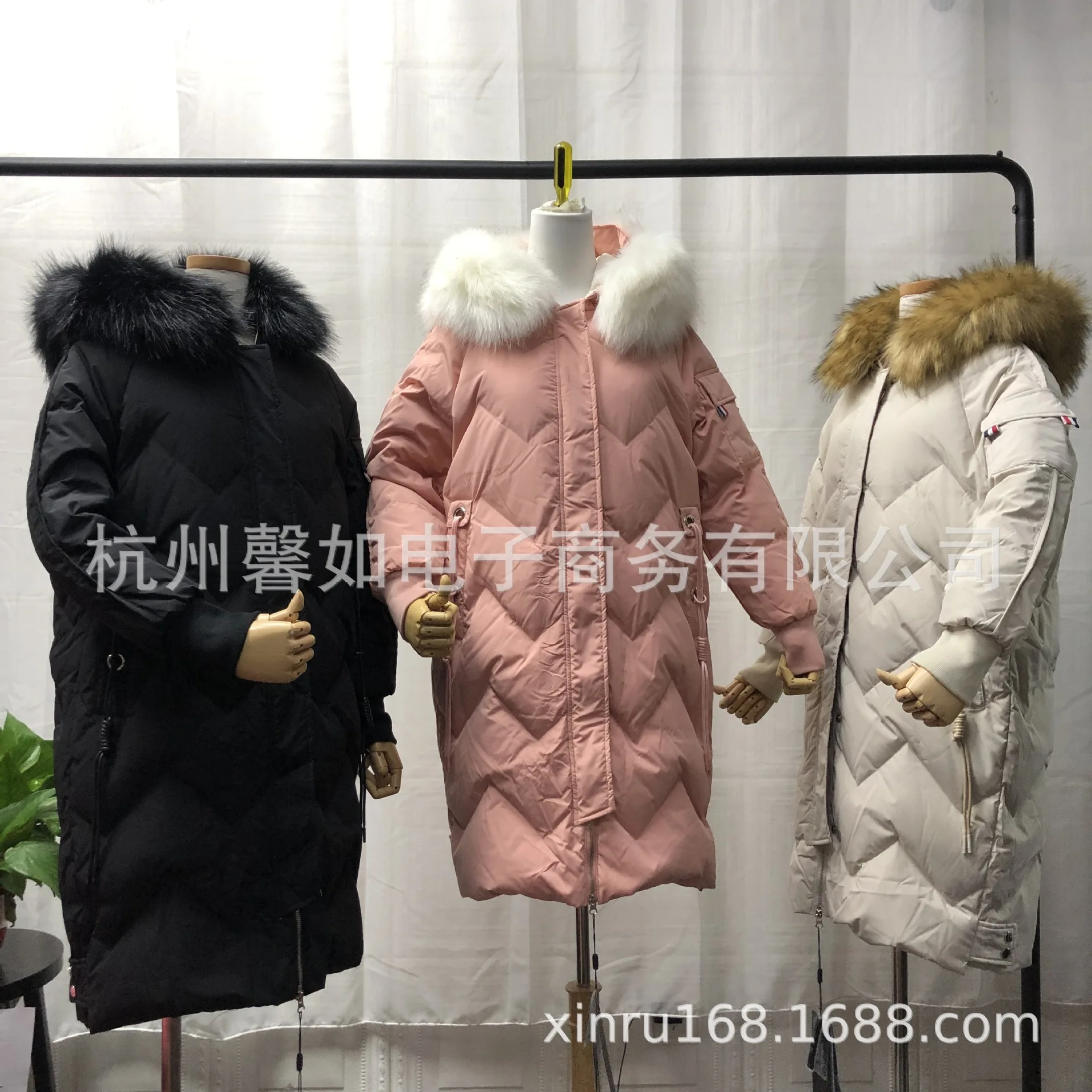 Зима, новые продукты, Южная Корея, сплошной цвет, телефонная проволока, голова оленя, пуховик, женская, средней длины, толстая, волнистая, женская одежда