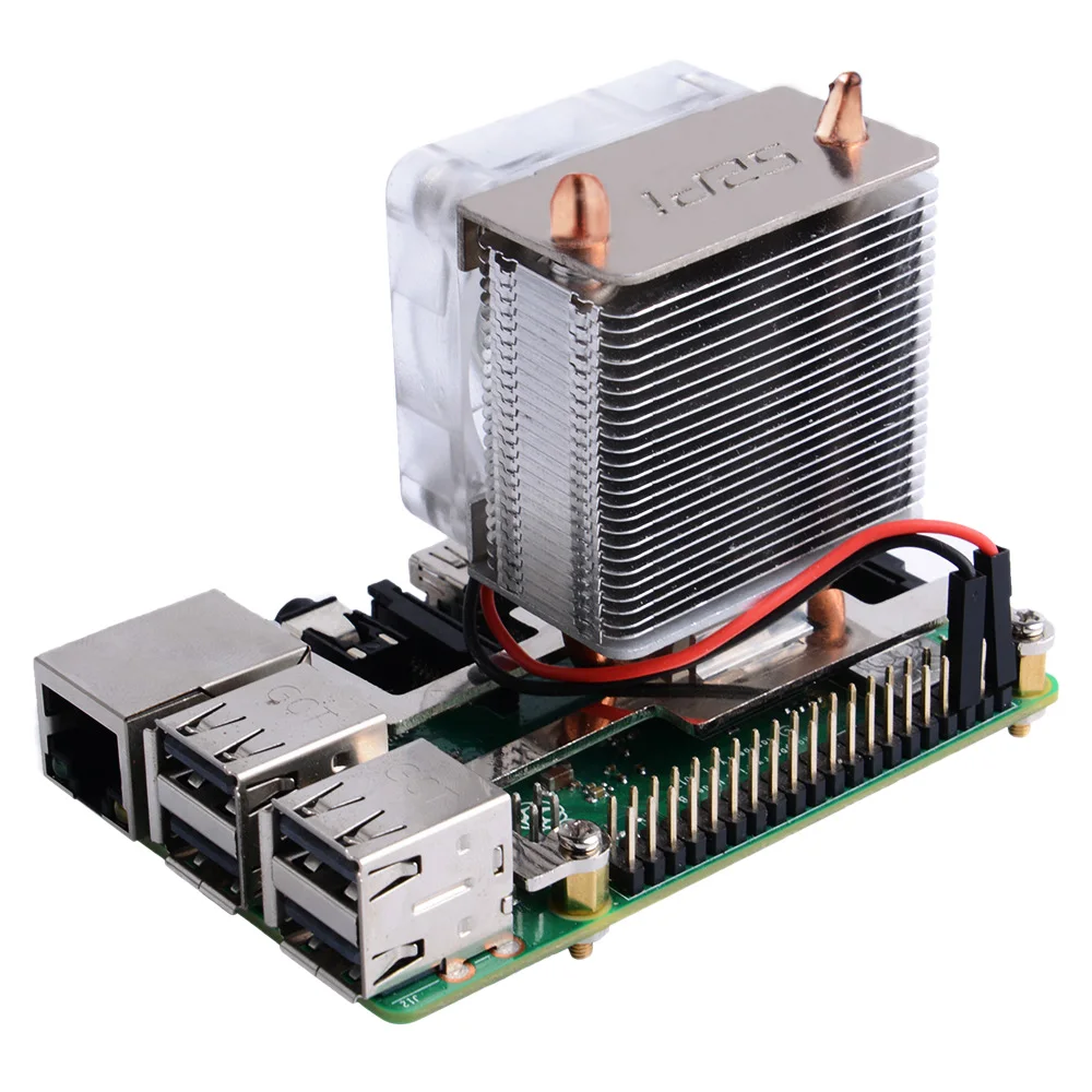 Вентилятор охлаждения CPU Raspberry Pi ICE башня кулер с радиатором для 4 Model B / 3B +