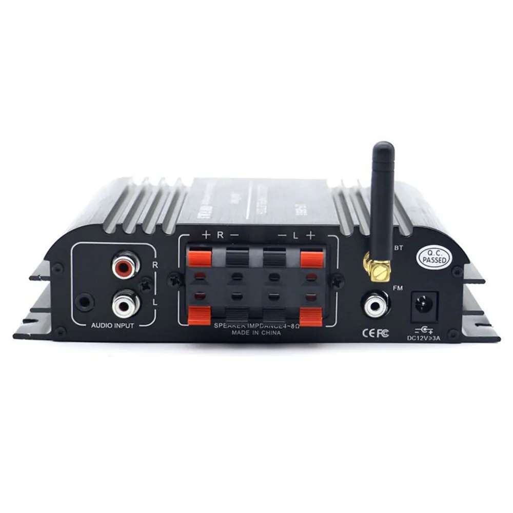 Автомобильный усилитель HiFi Bluetooth автомобильный усилитель выходной мощности 4-канальный стерео музыкальный плеер аудио Поддержка SD USB FM