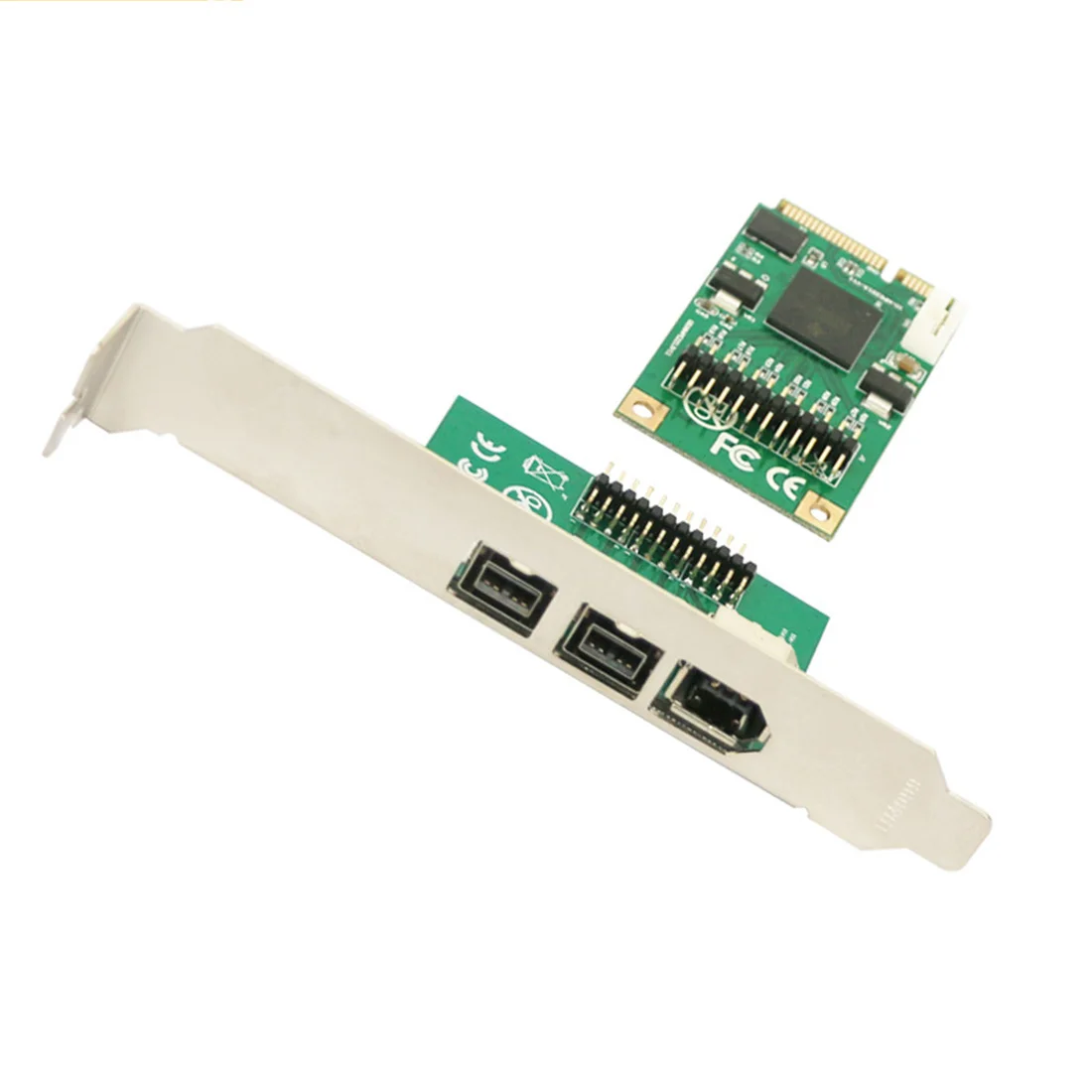  Mini Tarjeta de controlador PCI-E a IEEE 1394 Combo 1x 1394A 6Pin y 2x 1394B 9Pin adaptador para cá