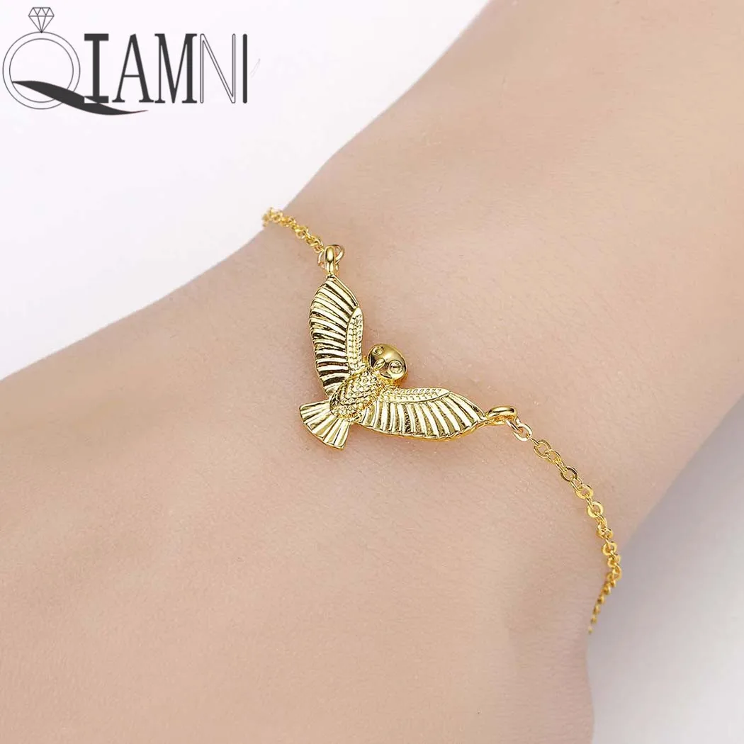 

QIAMNI Animal Flying Eagle Bird Hawk Chain Bracelets & Bangles Charms Birthday Gift Women Jewelry for Lovers Party Streetwear
