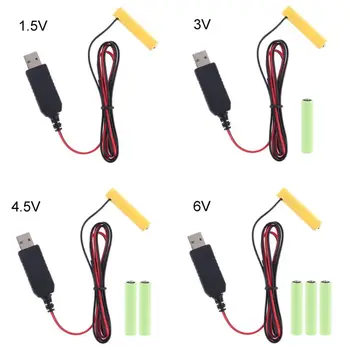 

LR03 AAA Battery Eliminator 2m USB Power Supply Cable Replace 1-4pcs AAA Battery