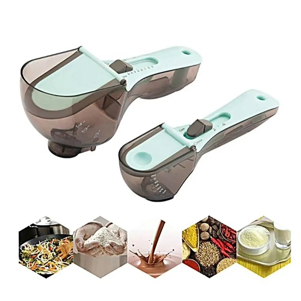 

2Pcs Adjustable Plastic Scale Milk Powder Condiment Kitchen Measuring Spoon Measure Tools Supplies