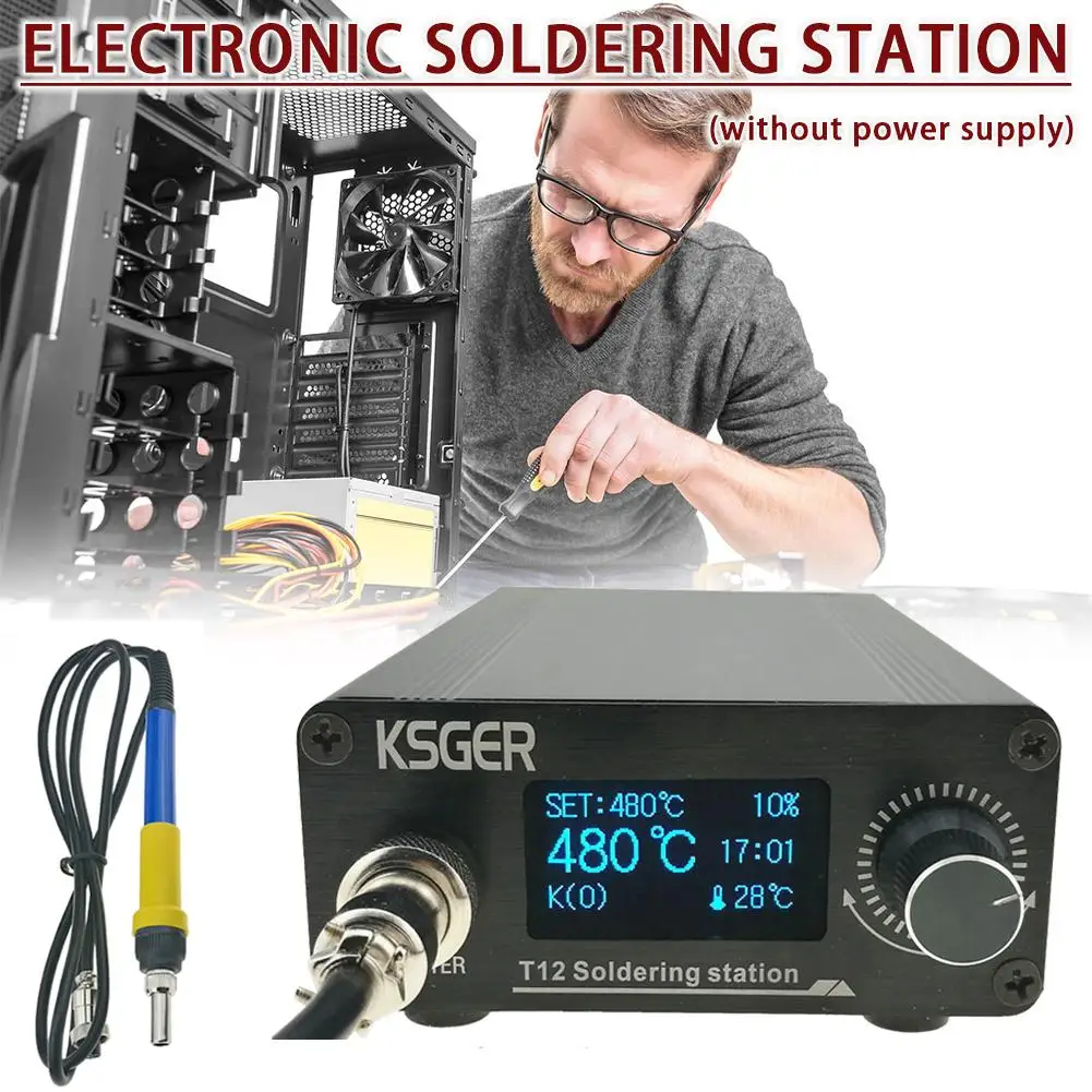 KSGER T12 V3.0 STM32 OLED цифровой контроллер температуры паяльная станция паяльник стержни T12-K B2 BC2 D24 электроприжигатель
