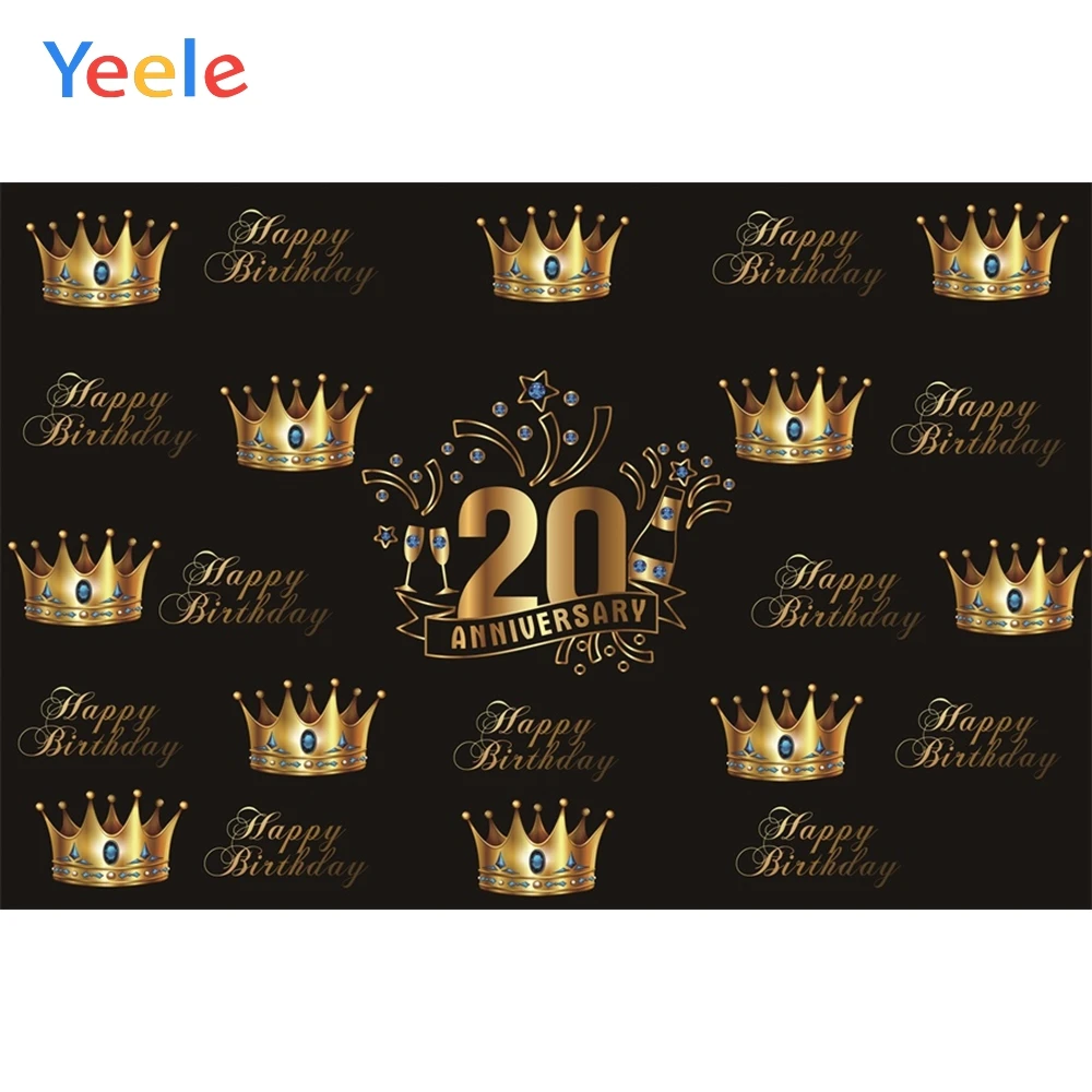 Yeele 20th anniversary фотофоны Индивидуальные Золотая Корона Синий Кристалл Вечерние фоны для фотостудии